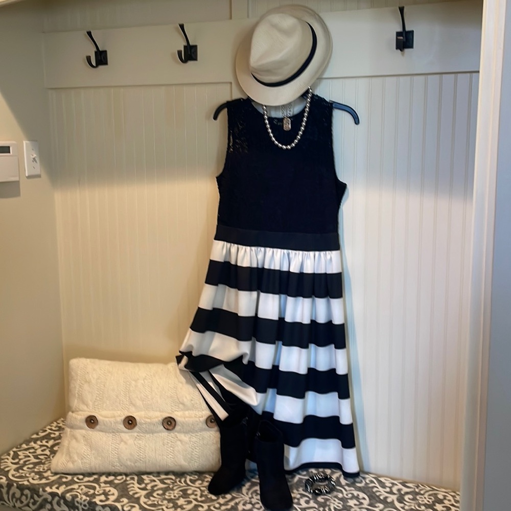 Black and white with lace top dress